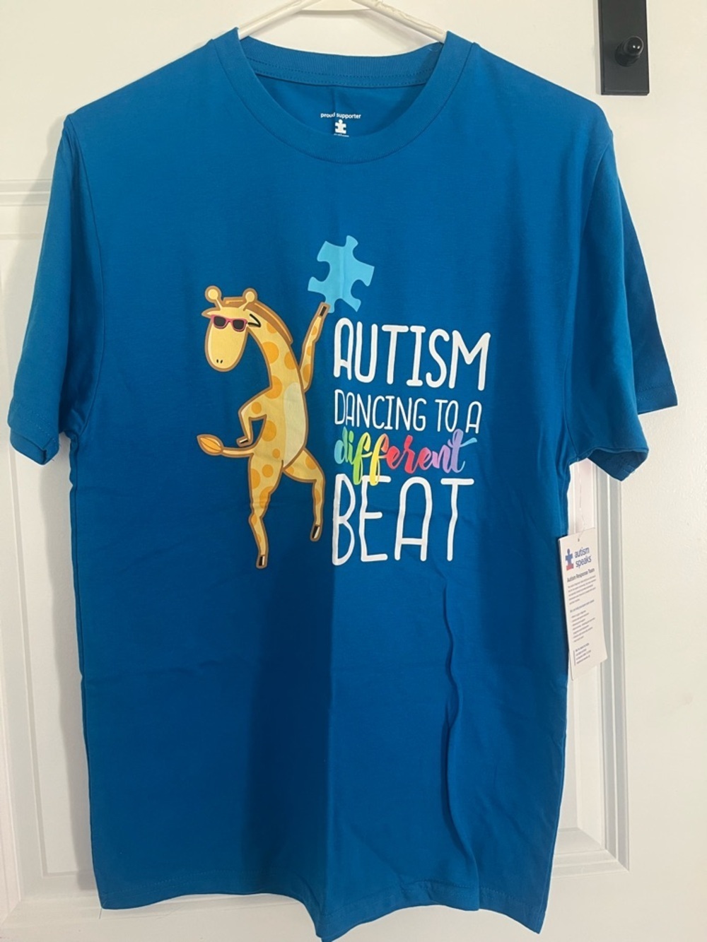 Autism Dancing to a Different Beat Teal Blue T-Shirt Adult Small NEW